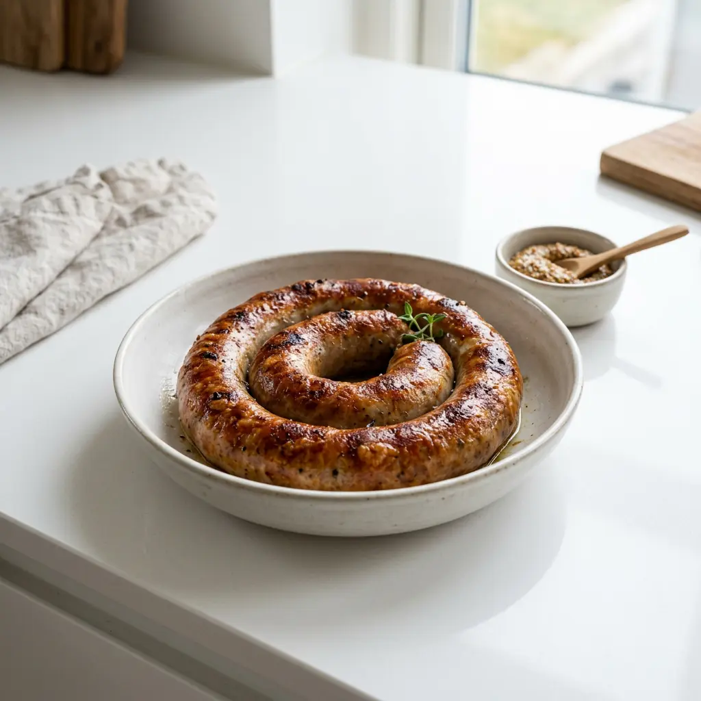 Foto af Medisterpølse i airfryer med færdigtilberedt kød