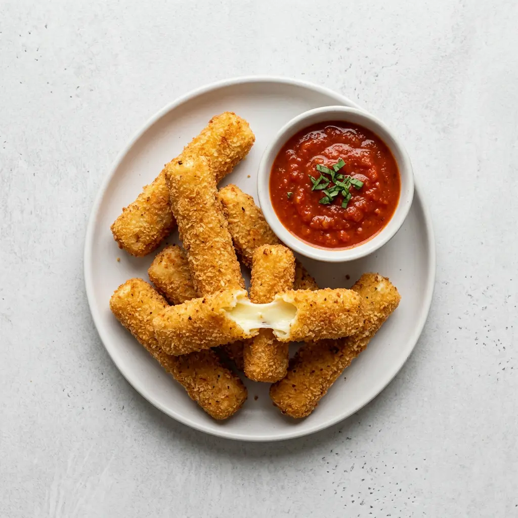 Foto af den færdige opskrift Mozzarella sticks i airfryer