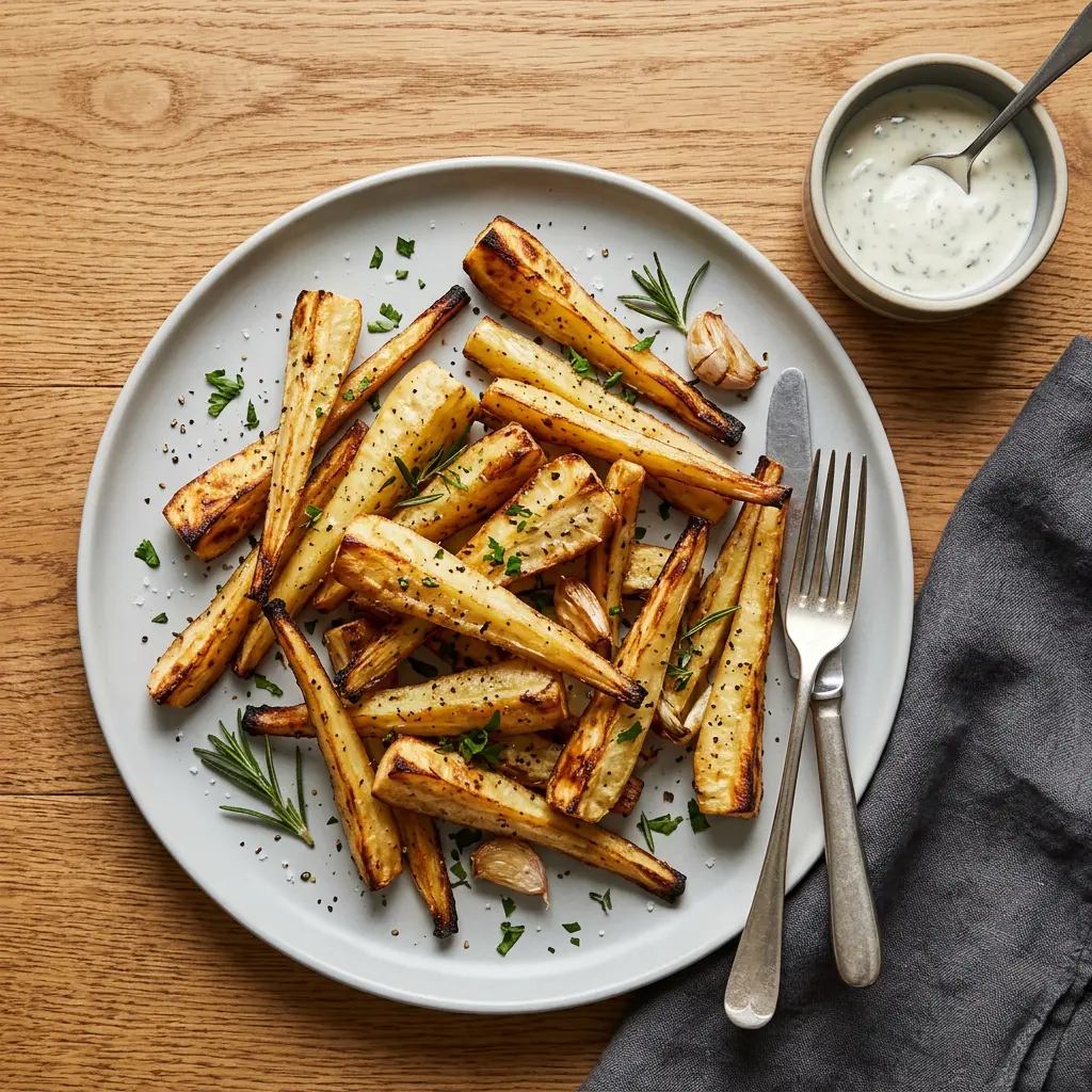 Foto af Pastinak i airfryer med grøntsager tilberedt i airfryer
