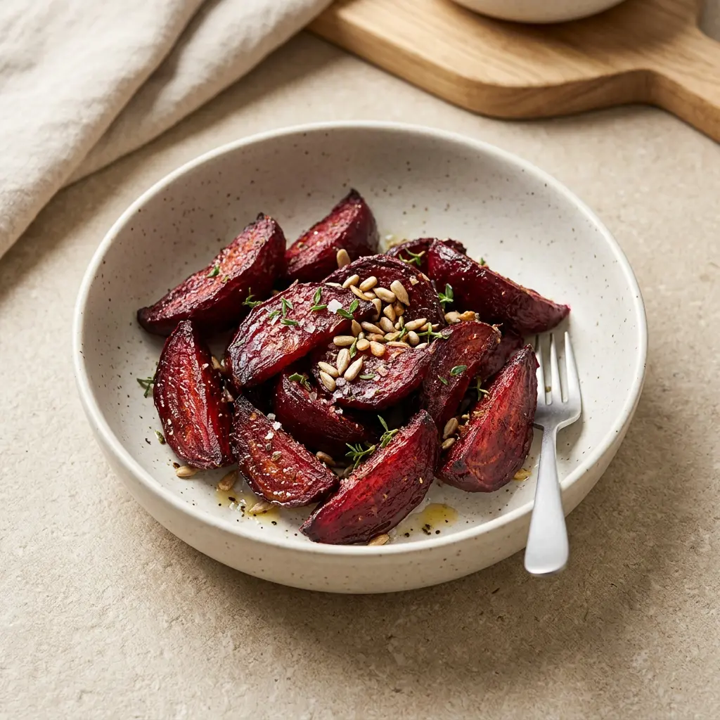 Foto af den færdige opskrift Rødbeder i airfryer