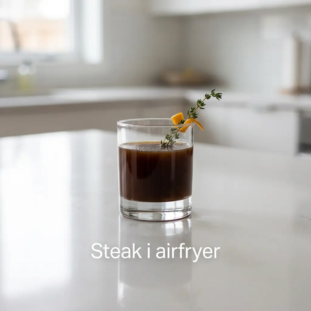 Foto af Steak i airfryer med færdigtilberedt kød