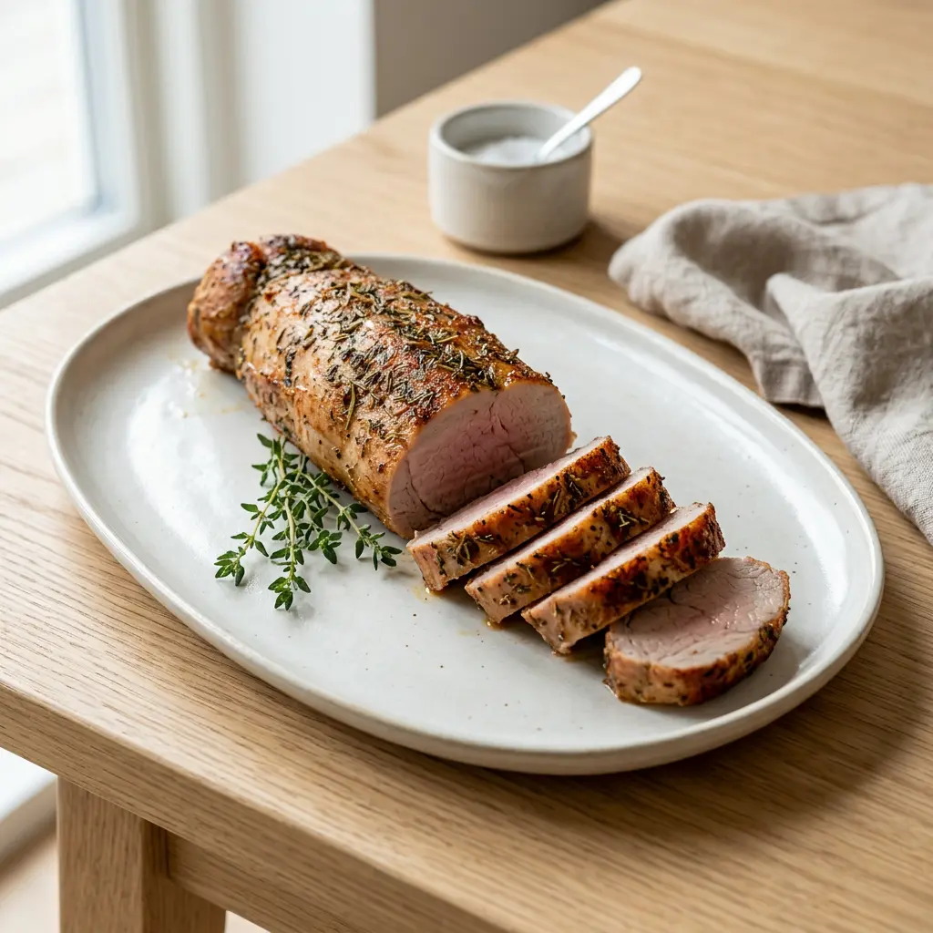 Foto af Svinefilet i airfryer med færdigtilberedt kød